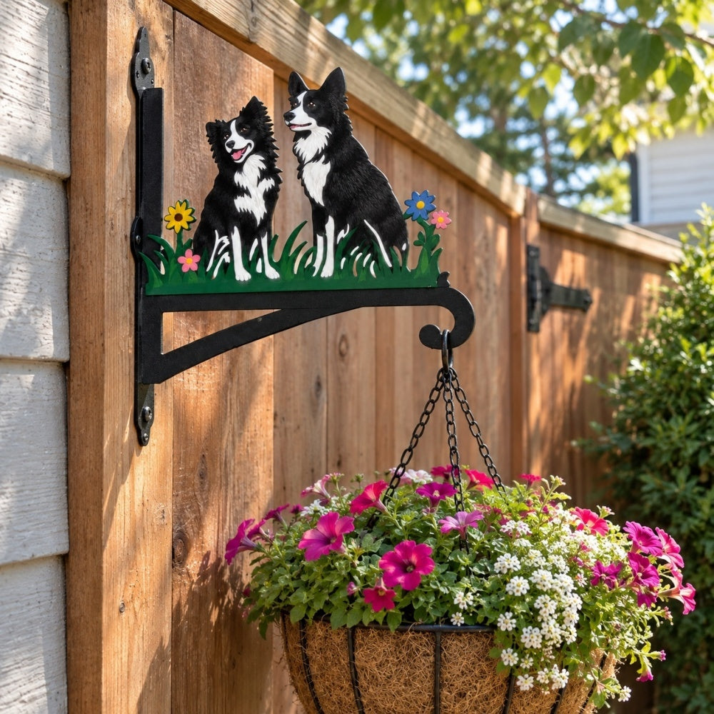 Hanging Basket Bracket – Two Border Collies