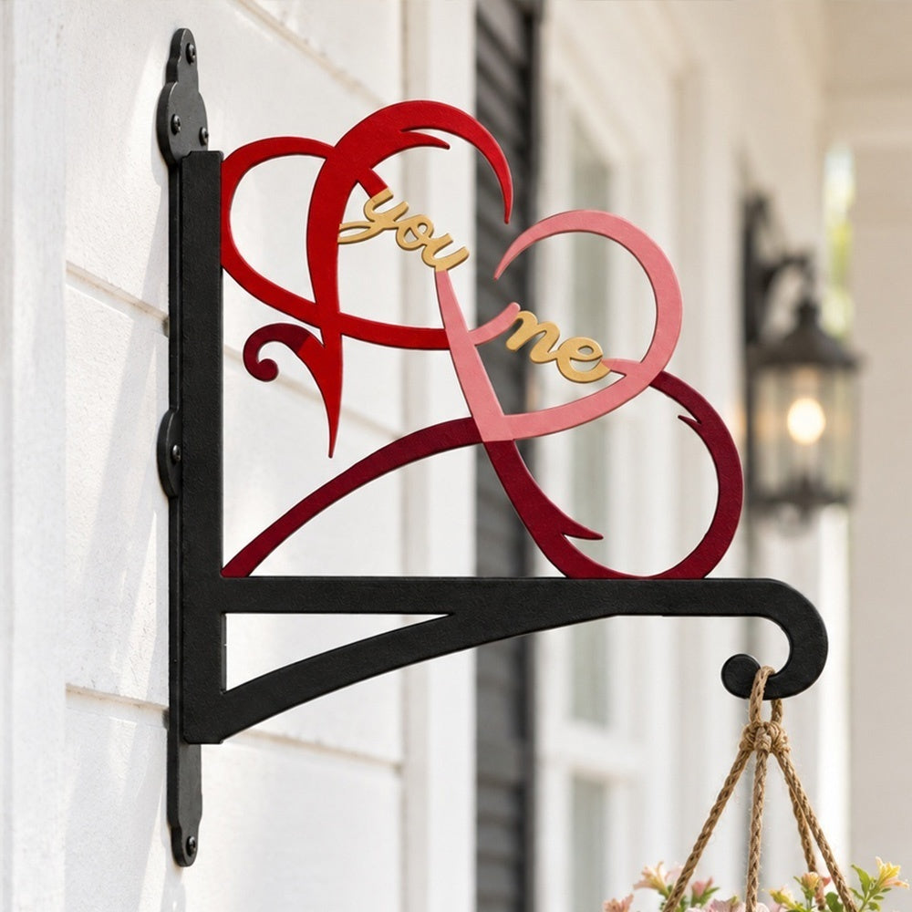 Hanging Basket Bracket – Infinity Double Heart You and Me