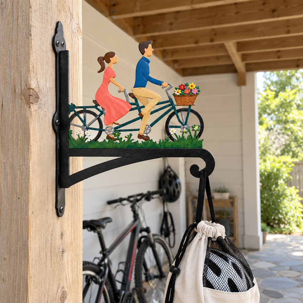 Hanging Basket Bracket – Romantic Couple on Tandem Bicycle