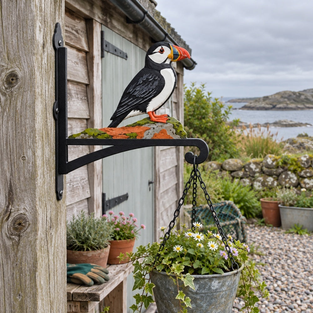 Hanging Basket Bracket – Atlantic Puffin Bird