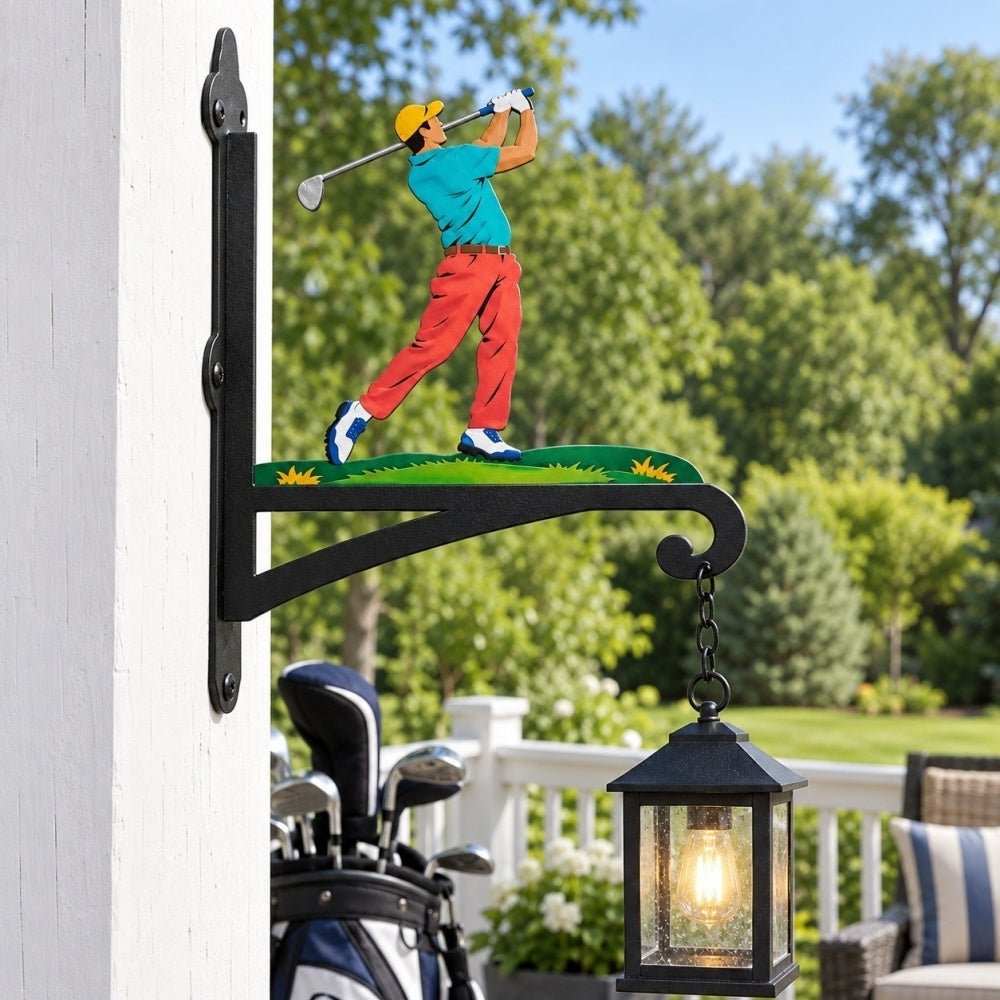 Hanging Basket Bracket – Golf Player Swinging