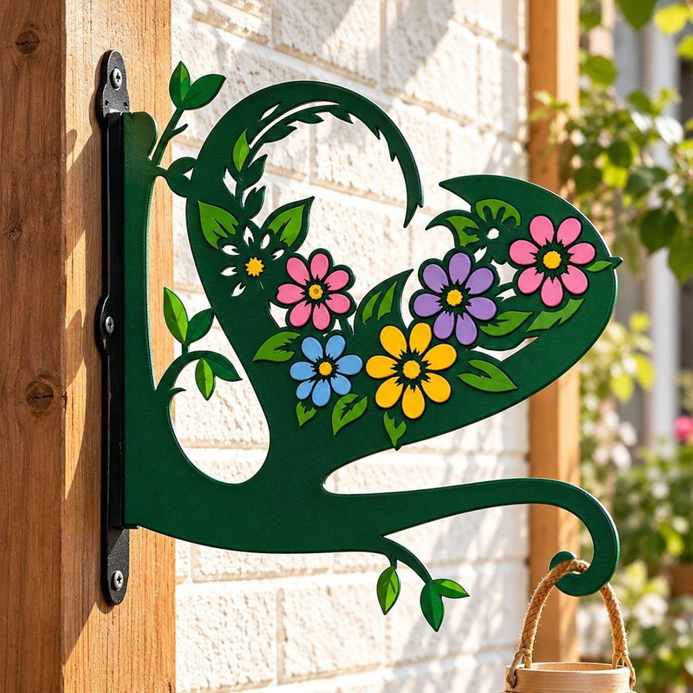 Hanging Basket Bracket – Floral Heart
