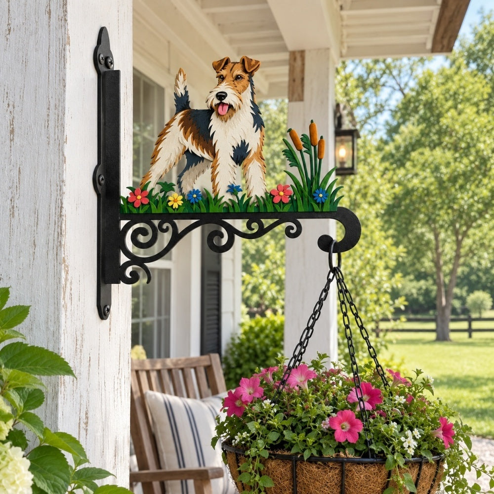 Hanging Basket Bracket – Wire Fox Terrier