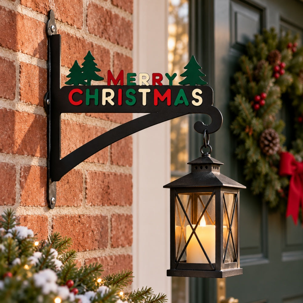 Hanging Basket Bracket – Merry Christmas Pine Tree