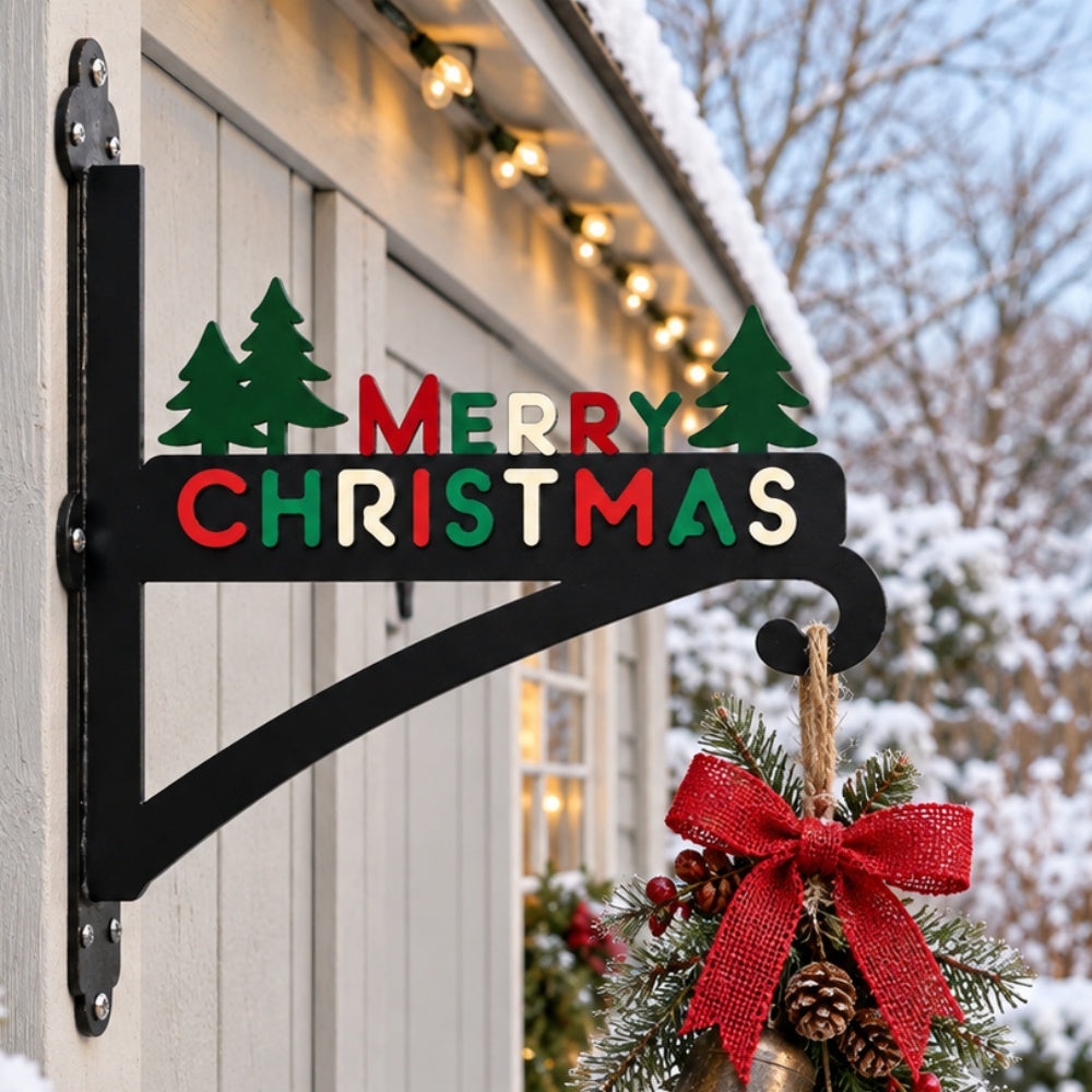 Hanging Basket Bracket – Merry Christmas Pine Tree