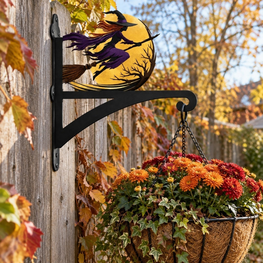 Hanging Basket Bracket – Flying Witch and Moon