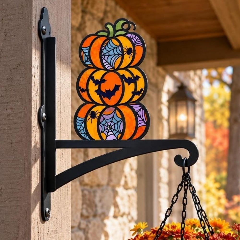 Hanging Basket Bracket – Stacked Halloween Pumpkins