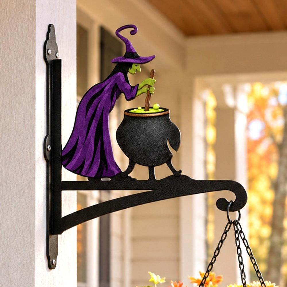 Hanging Basket Bracket – Witch and Cauldron