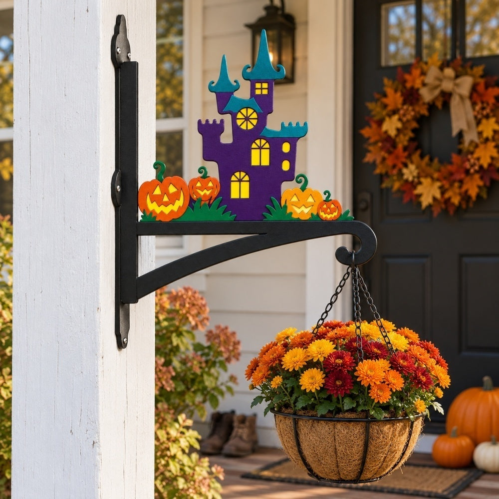 Hanging Basket Bracket – Haunted Castle and Pumpkins