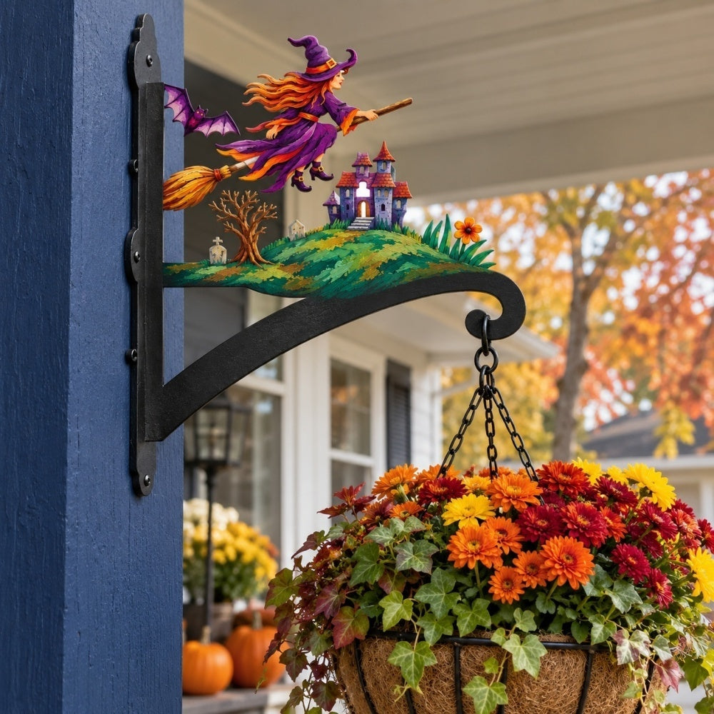 Hanging Basket Bracket – Flying Witch and Castle