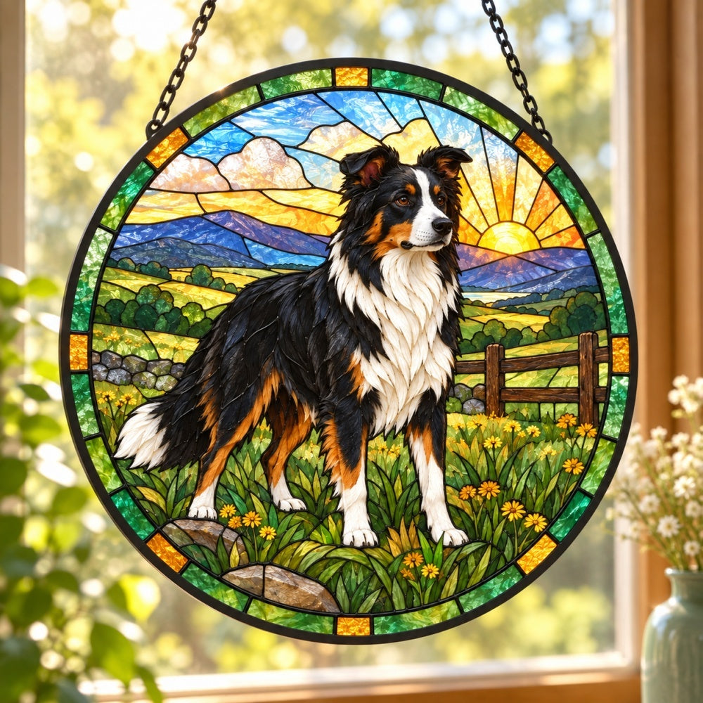 Stained Glass Suncatcher – Border Collie