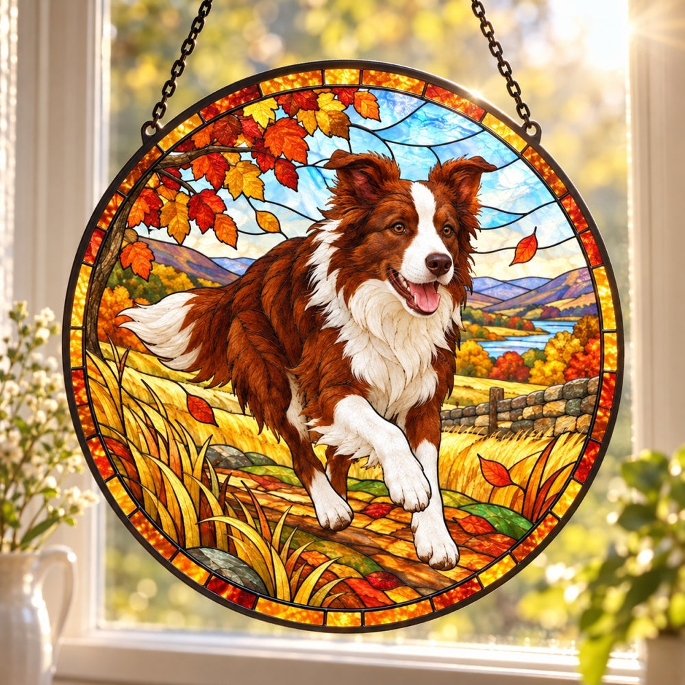 Stained Glass Suncatcher – Border Collie
