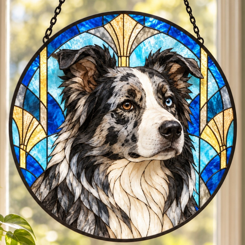 Stained Glass Suncatcher – Border Collie