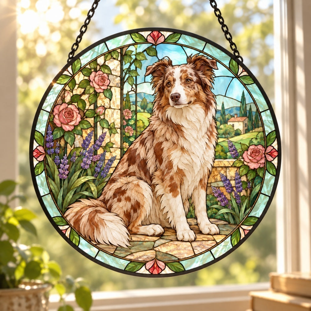 Stained Glass Suncatcher – Border Collie