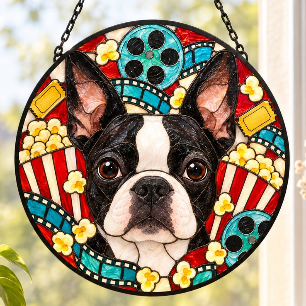 Stained Glass Suncatcher – Boston Terrier