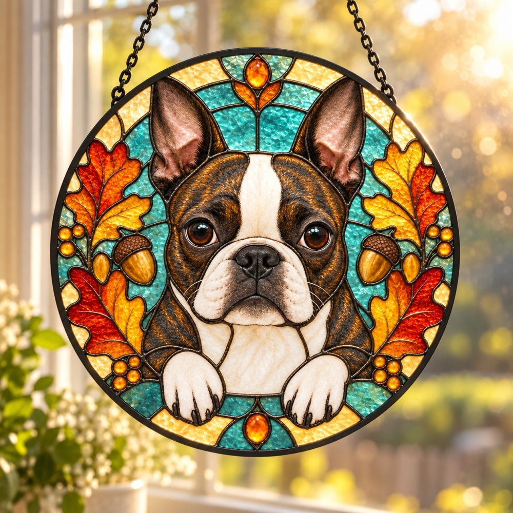 Stained Glass Suncatcher – Boston Terrier