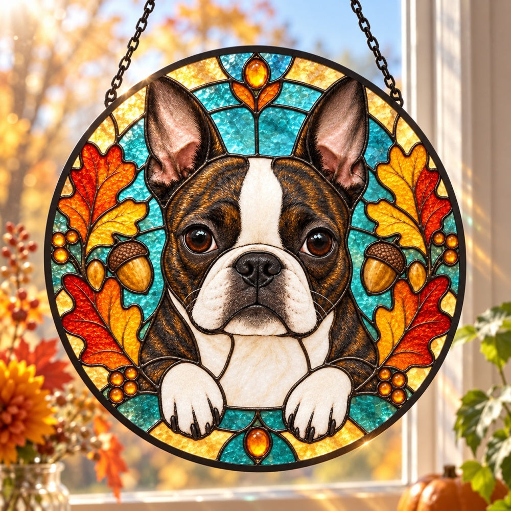 Stained Glass Suncatcher – Boston Terrier