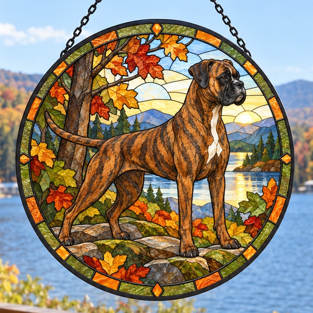 Stained Glass Suncatcher – Boxer