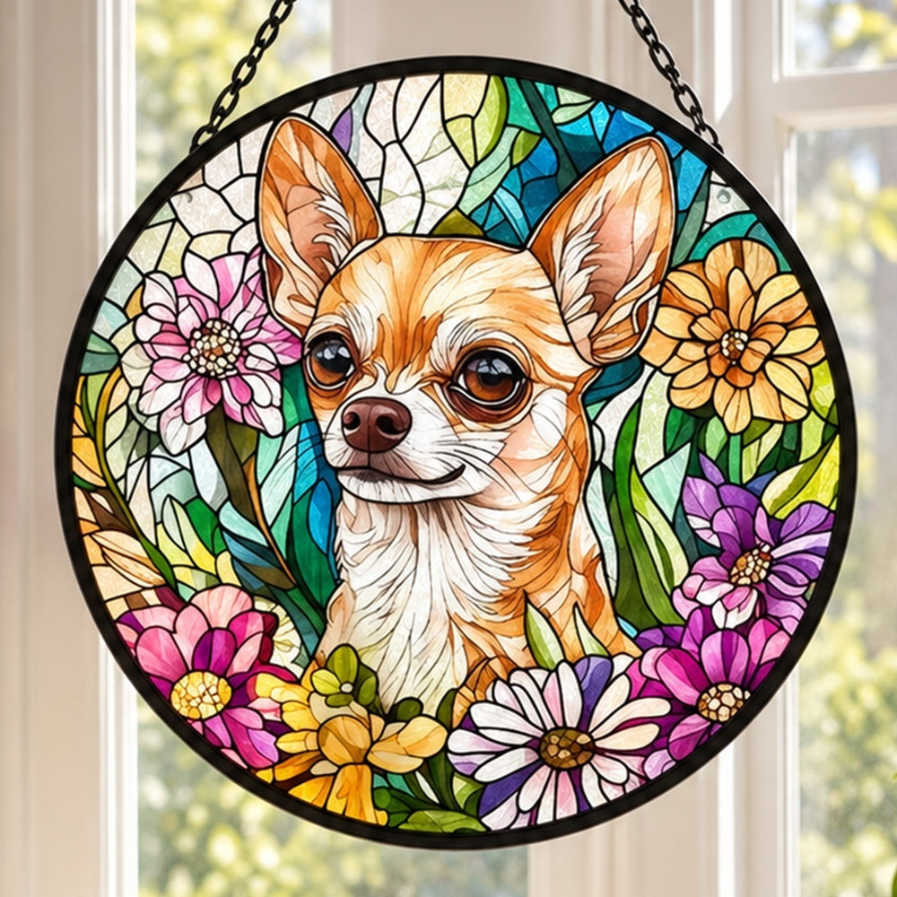 Stained Glass Suncatcher – Chihuahua