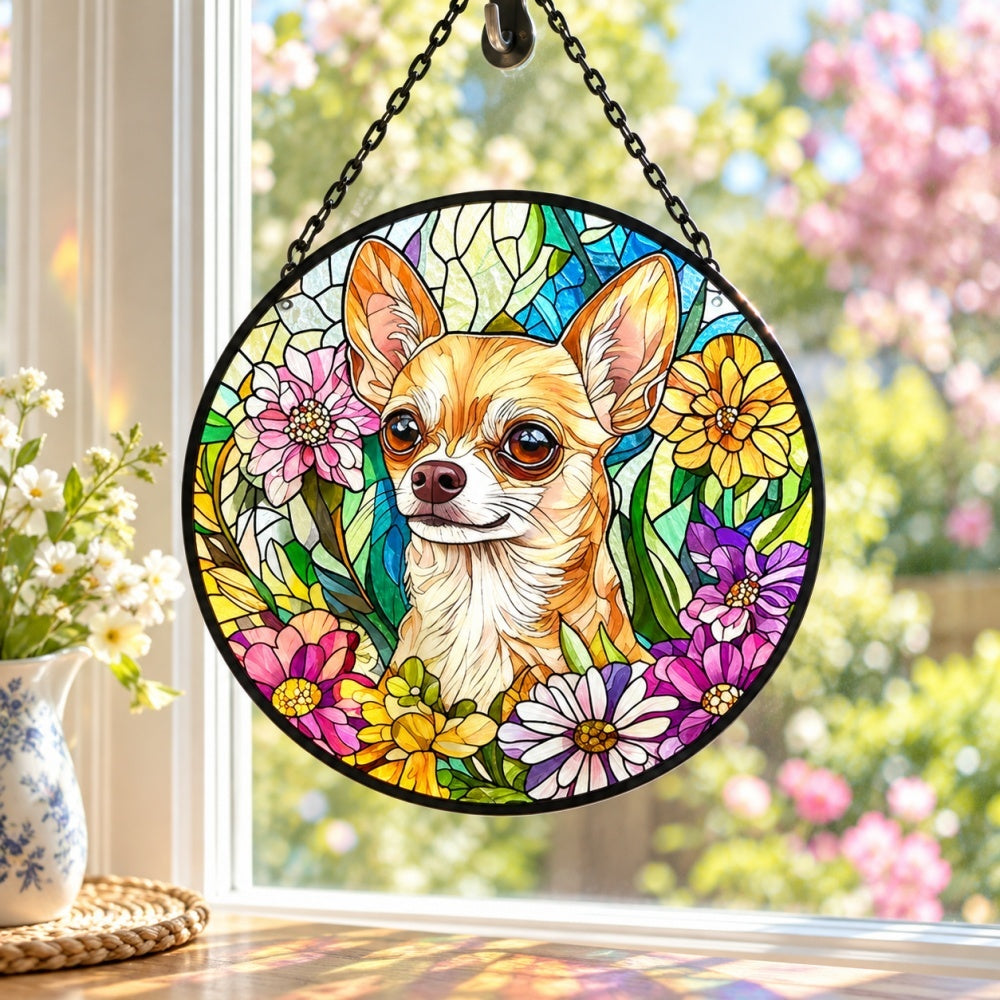 Stained Glass Suncatcher – Chihuahua