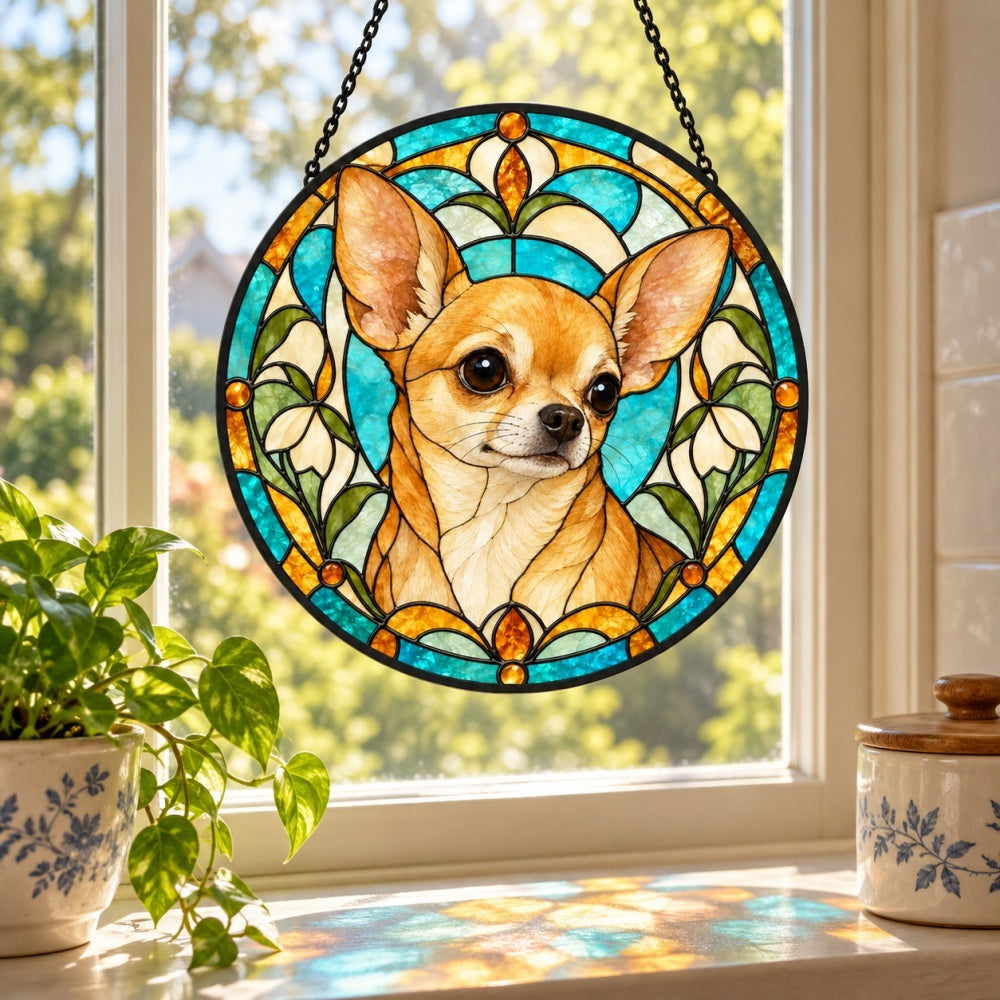 Stained Glass Suncatcher – Chihuahua