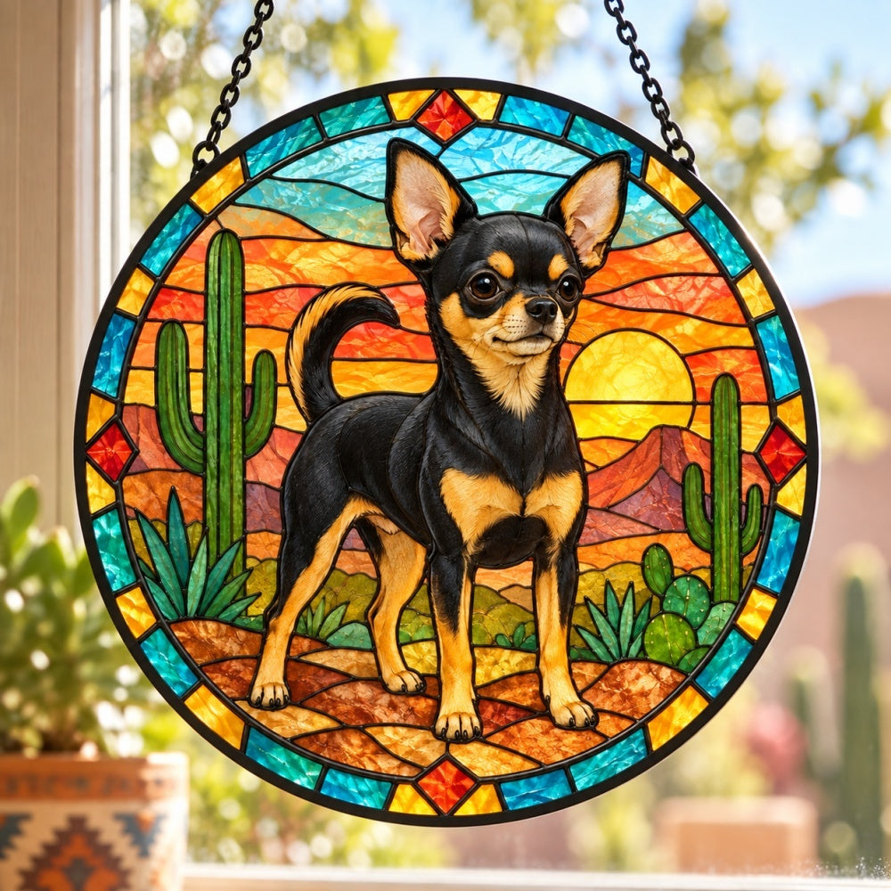 Stained Glass Suncatcher – Chihuahua