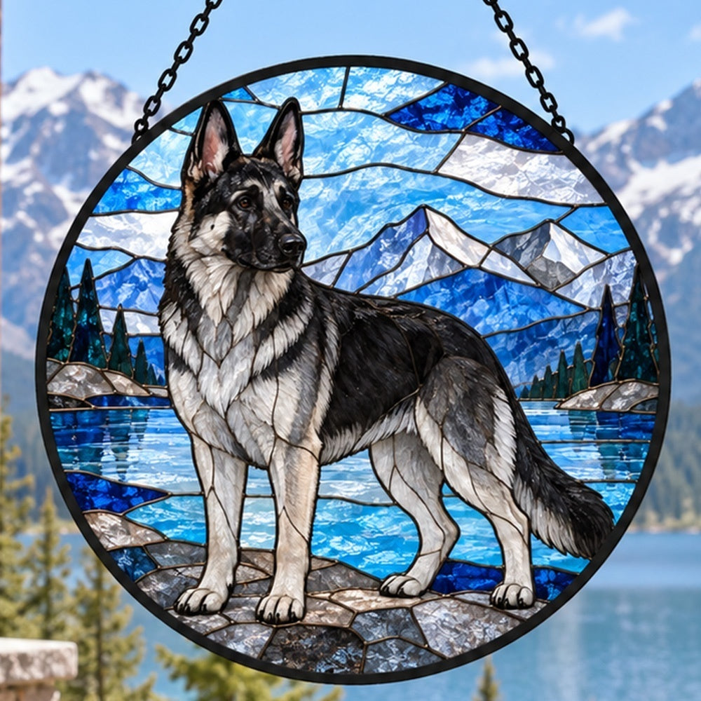 Stained Glass Suncatcher – German Shepherd
