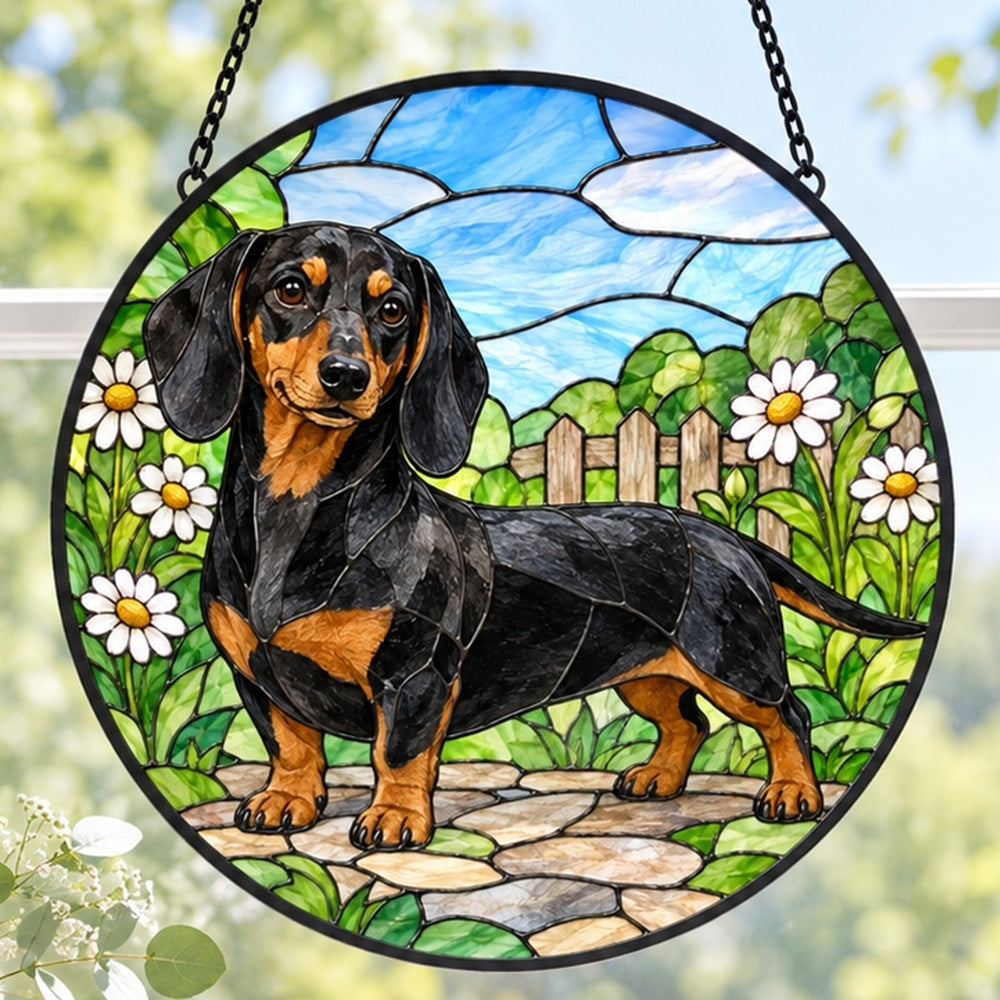 Stained Glass Suncatcher – Dachshund