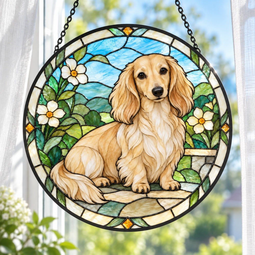 Stained Glass Suncatcher – Dachshund