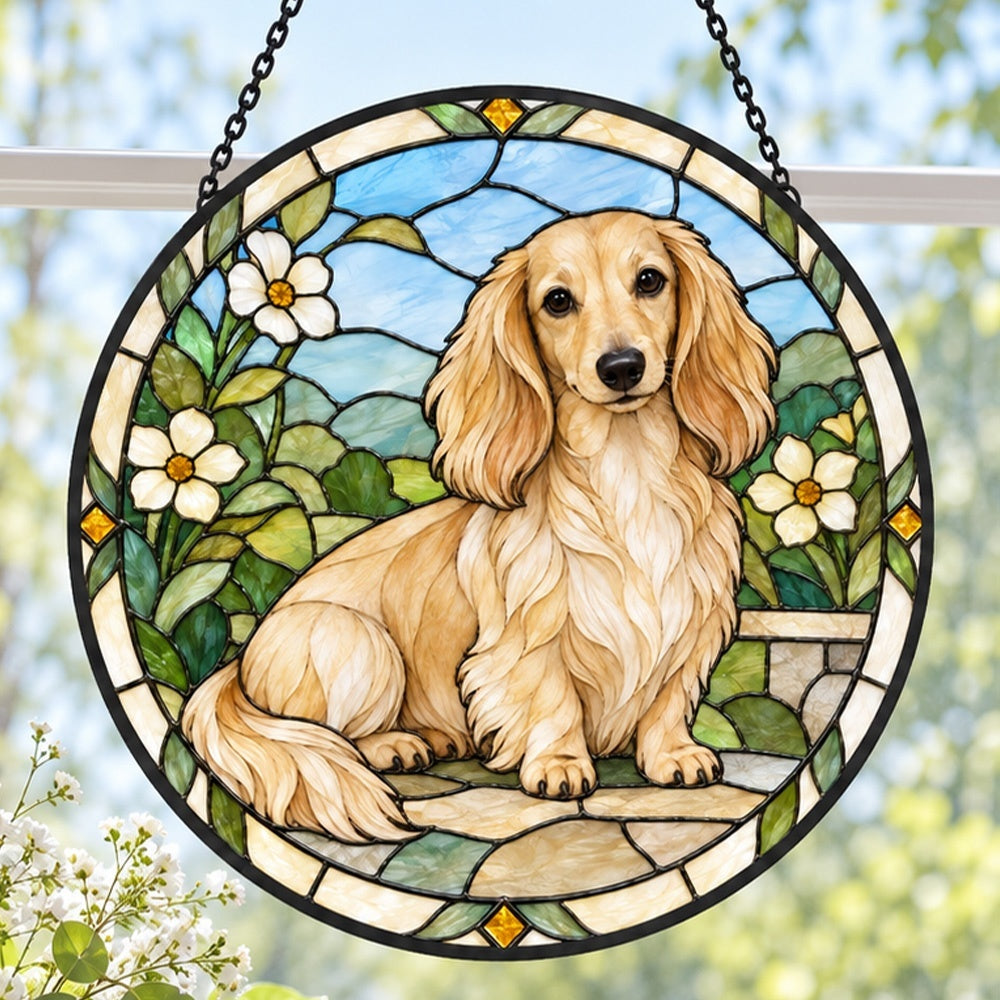 Stained Glass Suncatcher – Dachshund