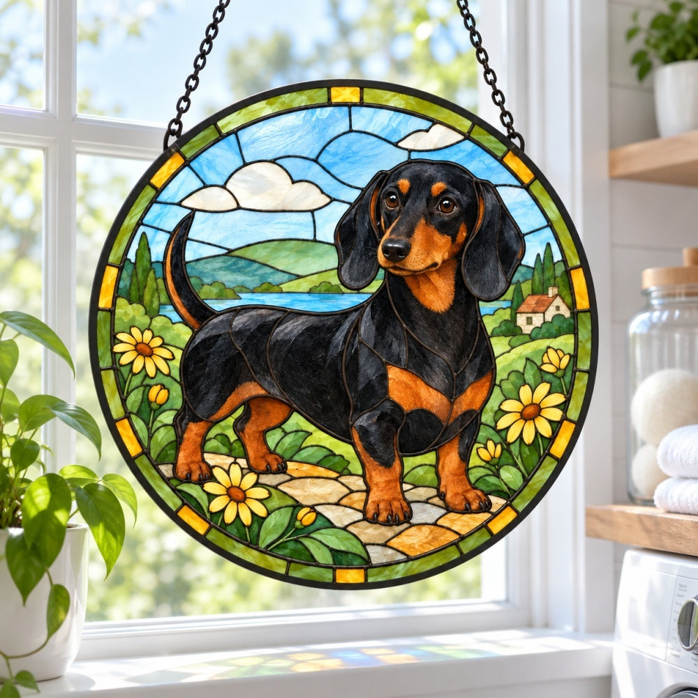 Stained Glass Suncatcher – Dachshund