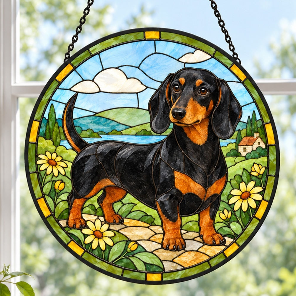 Stained Glass Suncatcher – Dachshund