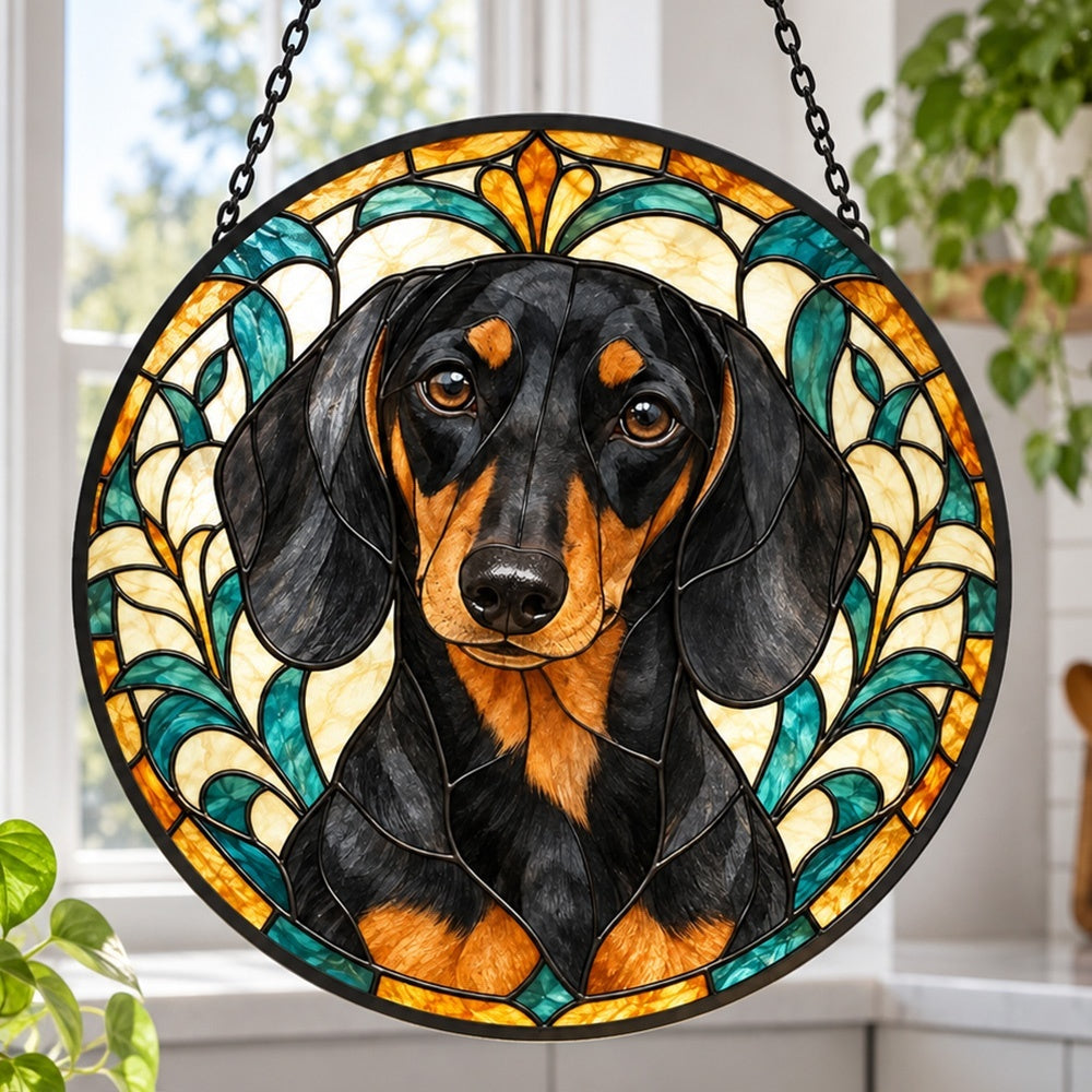 Stained Glass Suncatcher – Dachshund