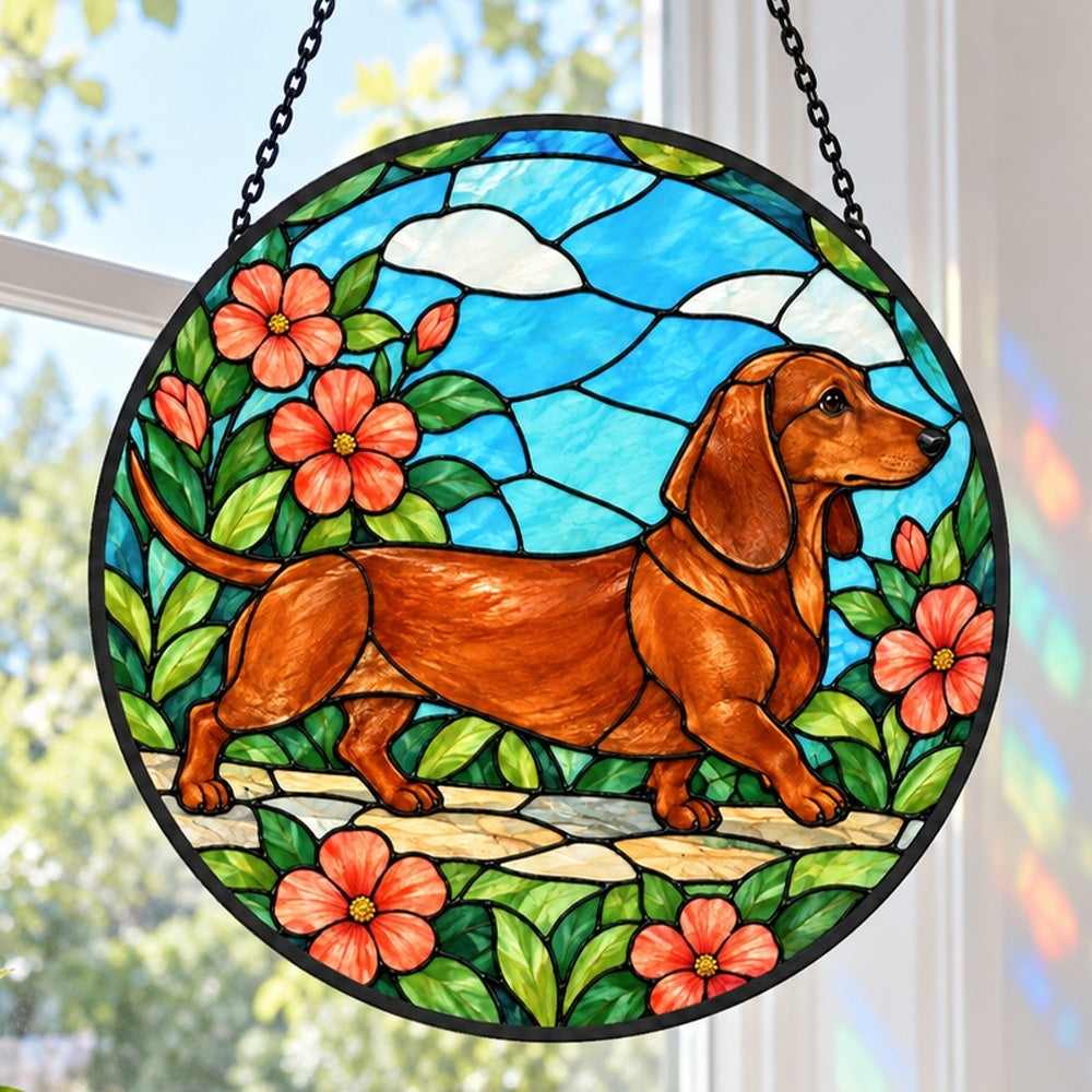 Stained Glass Suncatcher – Dachshund