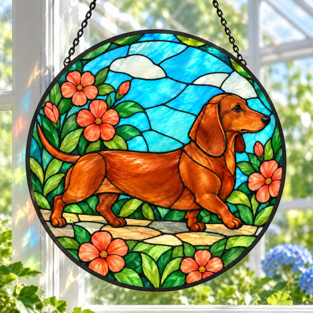 Stained Glass Suncatcher – Dachshund