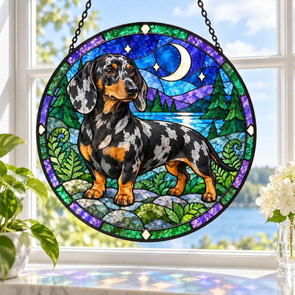 Stained Glass Suncatcher – Dachshund