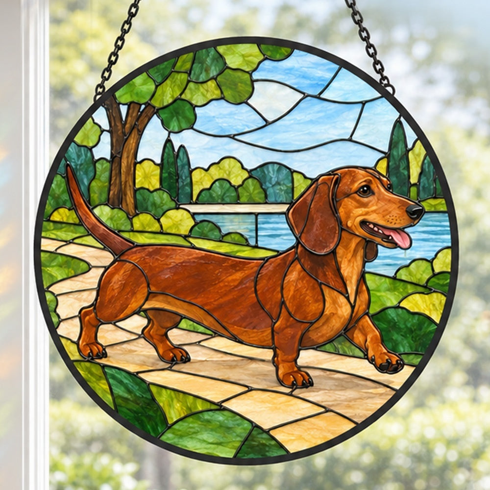 Stained Glass Suncatcher – Dachshund