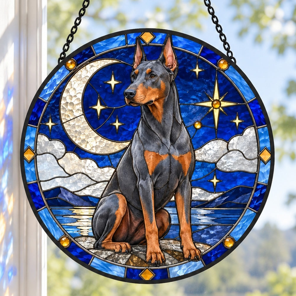 Stained Glass Suncatcher – Doberman Pinscher