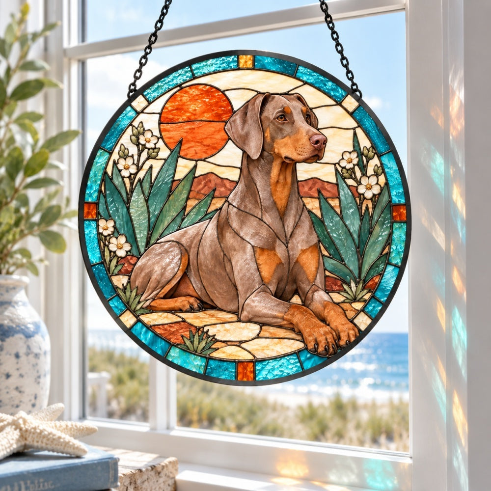 Stained Glass Suncatcher – Doberman Pinscher
