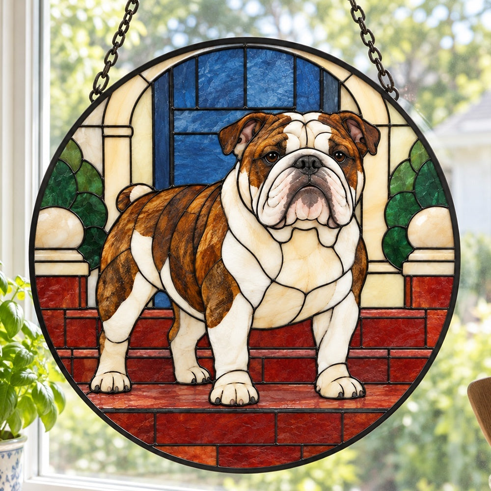 Stained Glass Suncatcher – English Bulldog