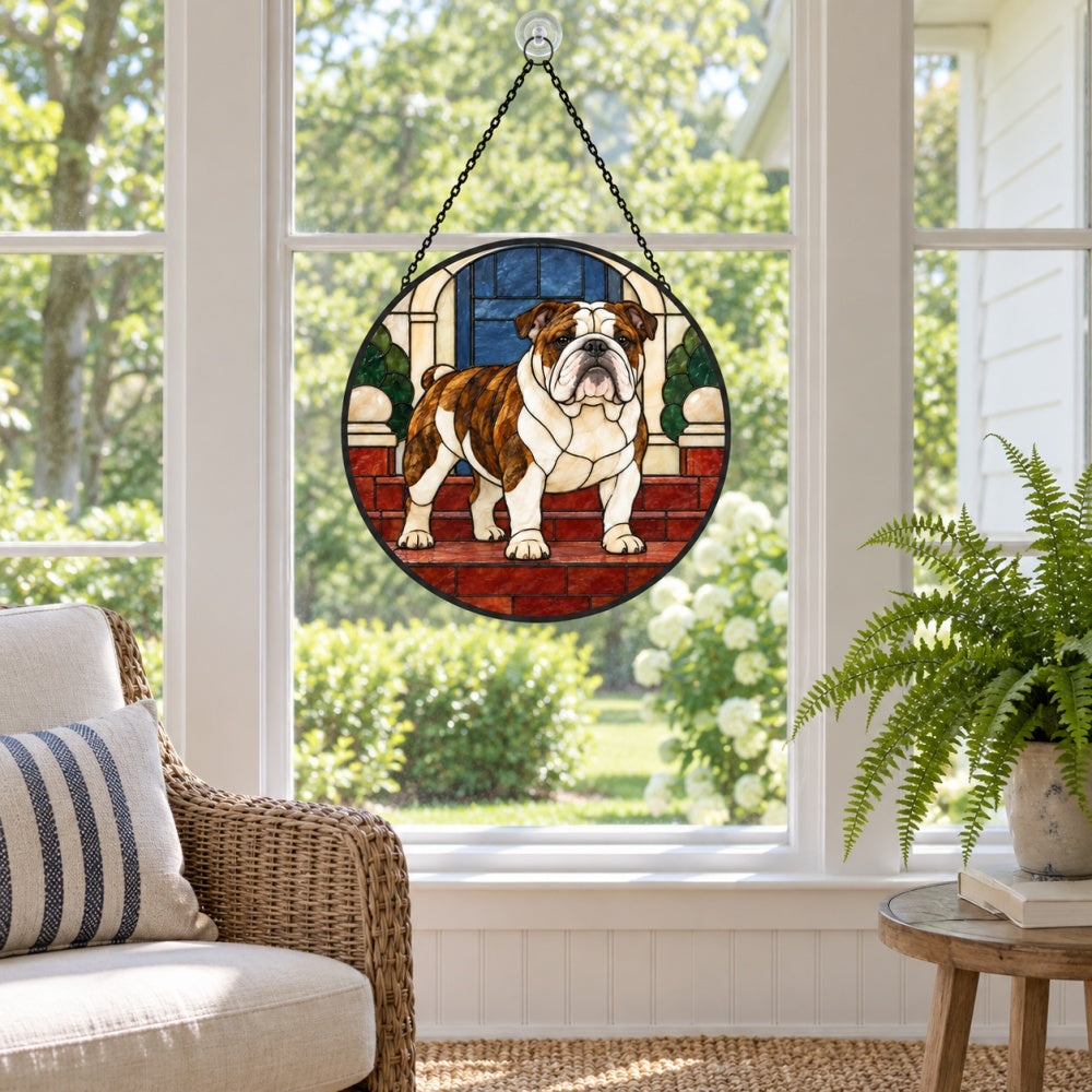 Stained Glass Suncatcher – English Bulldog