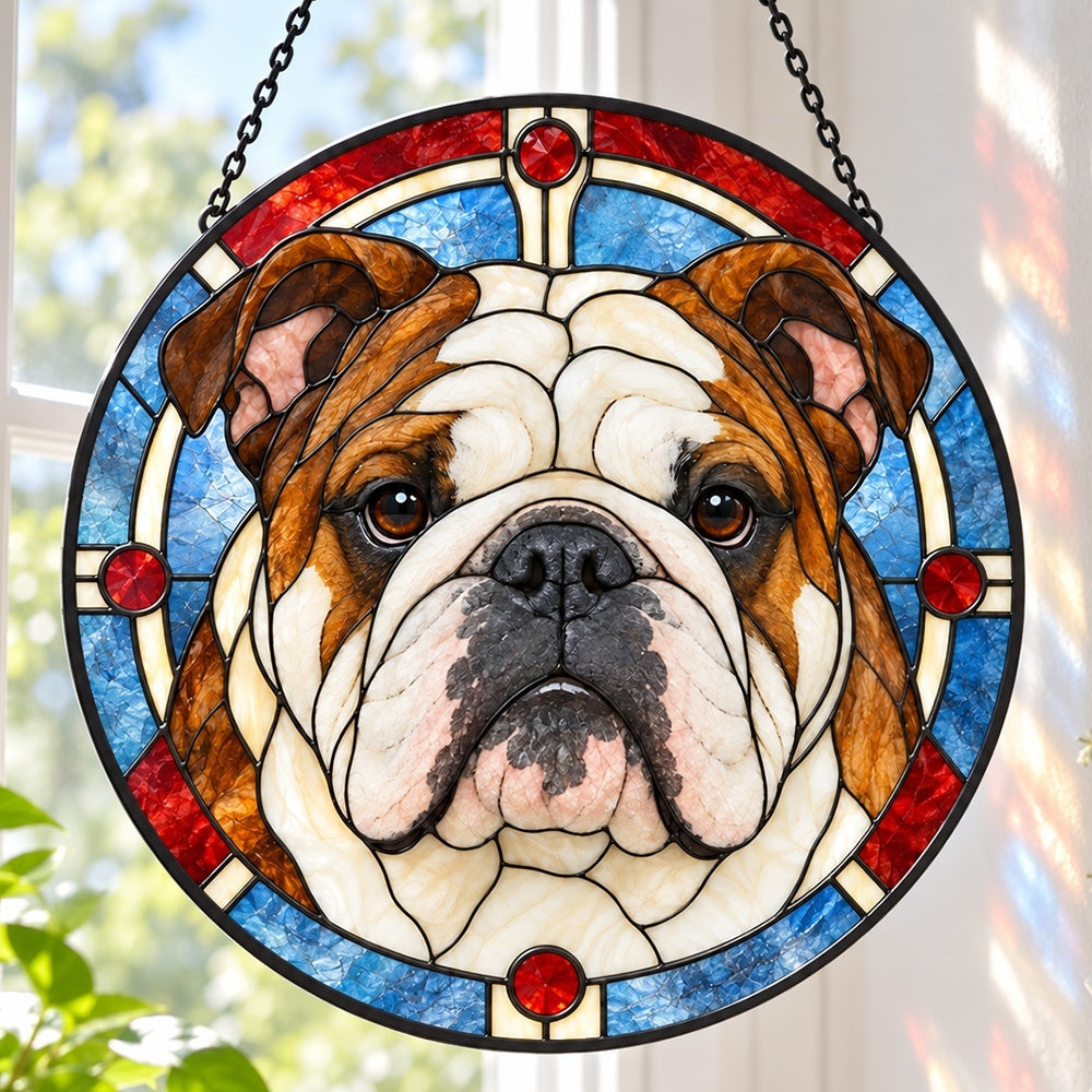 Stained Glass Suncatcher – English Bulldog