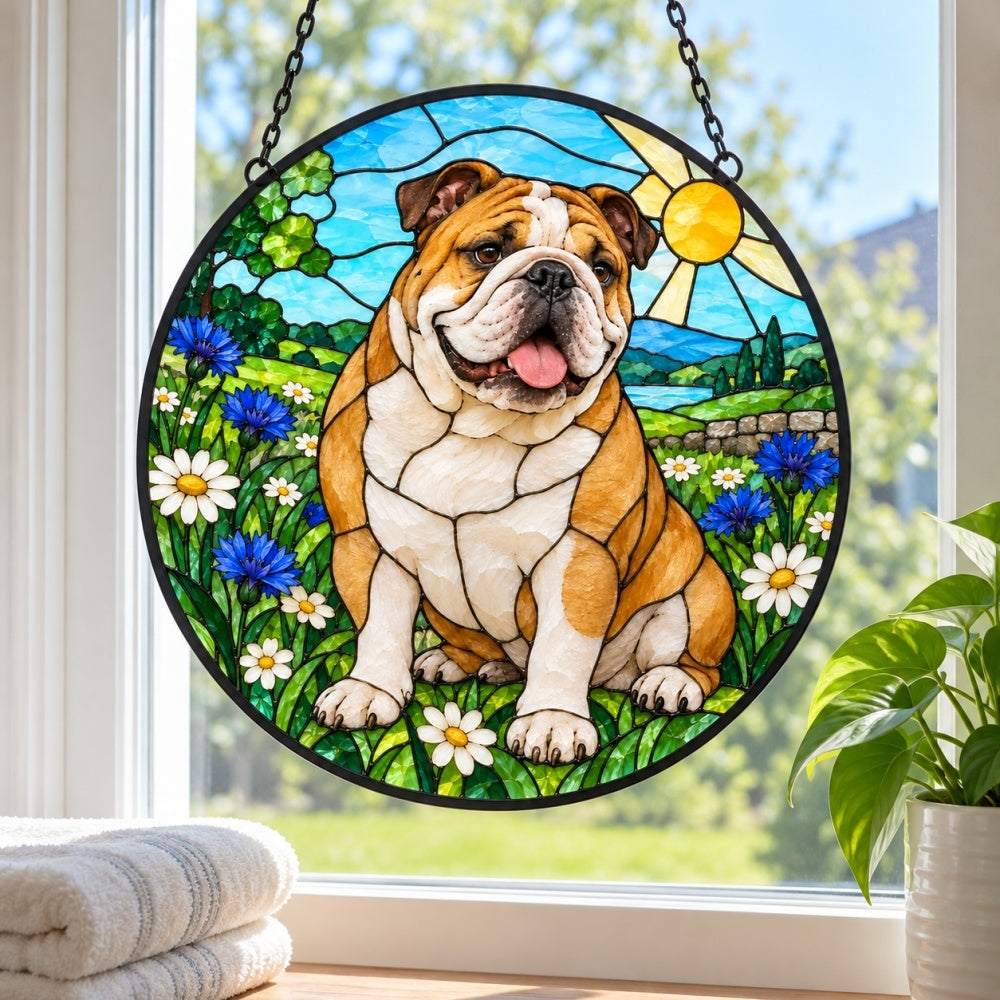 Stained Glass Suncatcher – English Bulldog