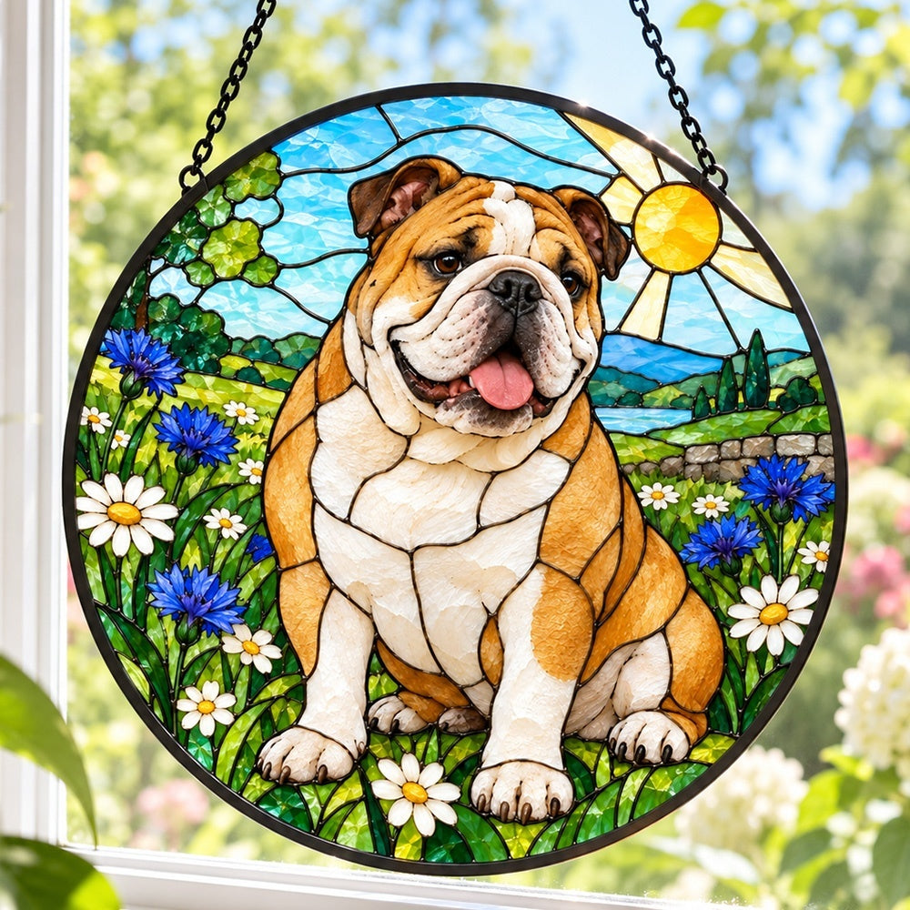 Stained Glass Suncatcher – English Bulldog