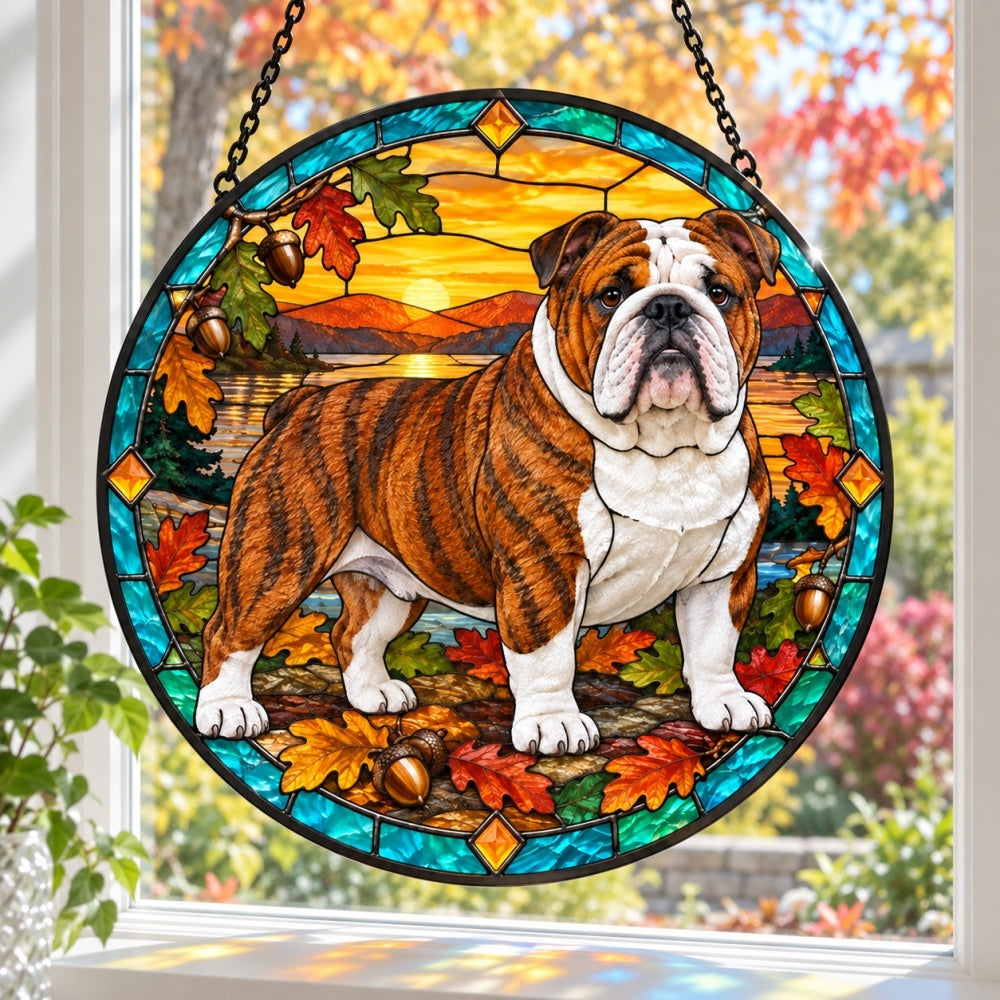 Stained Glass Suncatcher – English Bulldog