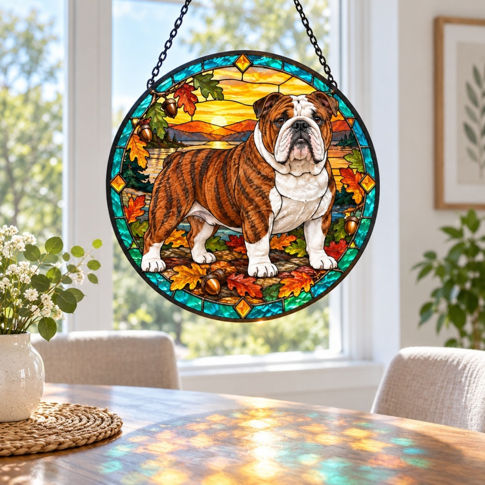 Stained Glass Suncatcher – English Bulldog