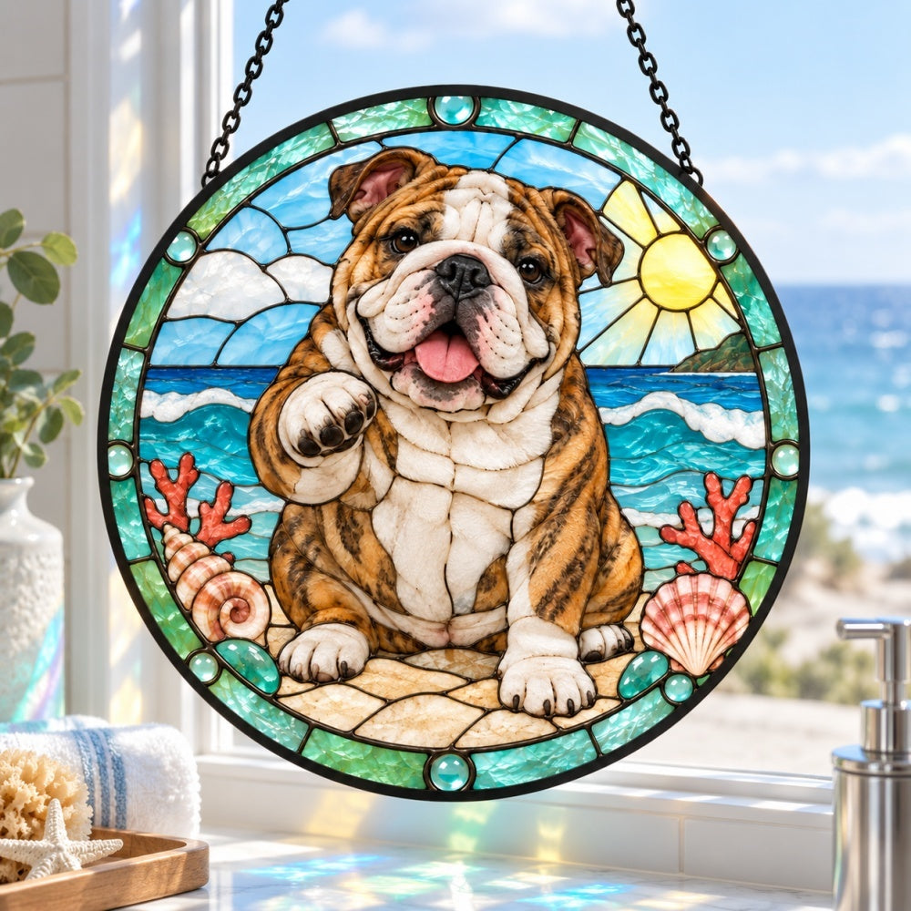 Stained Glass Suncatcher – English Bulldog