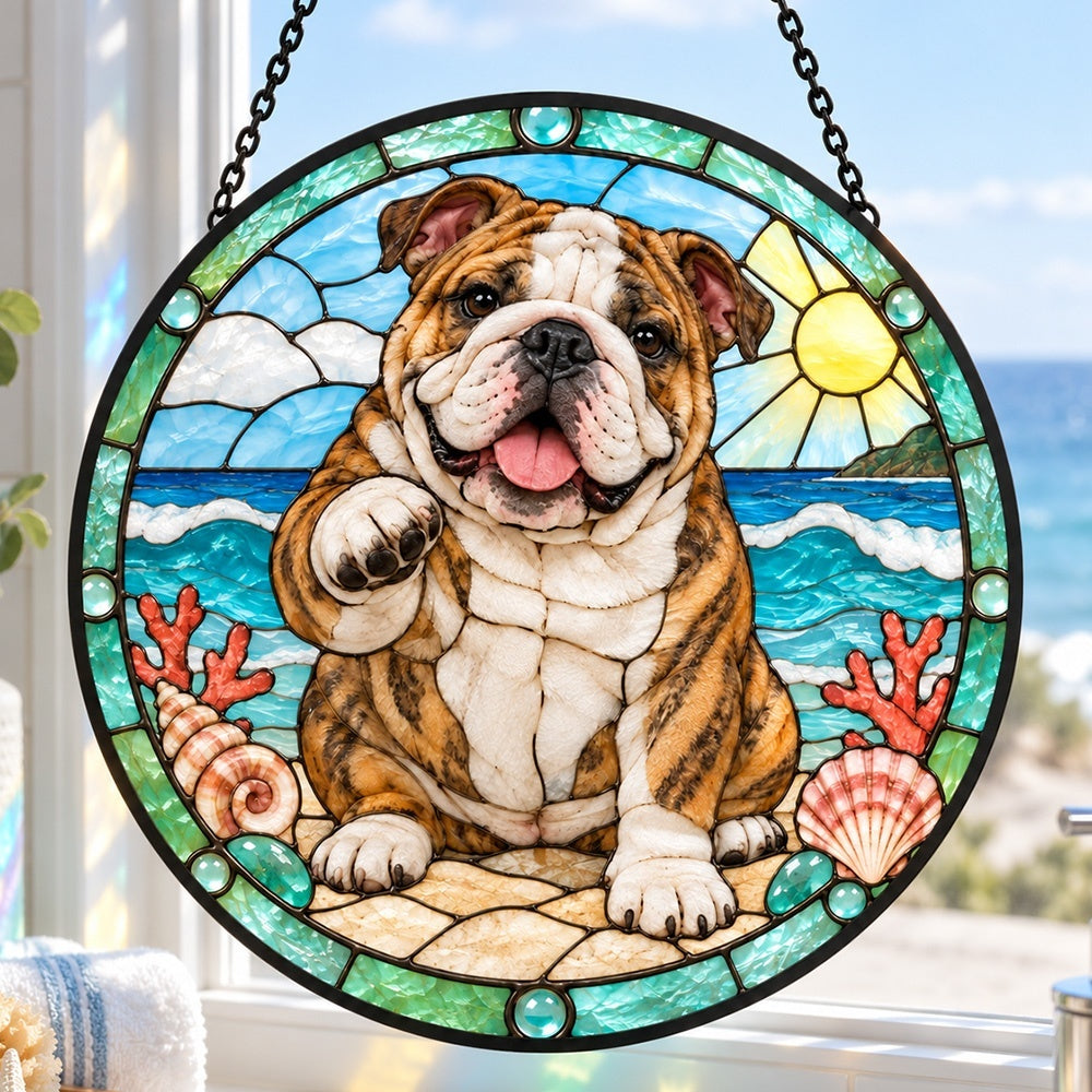 Stained Glass Suncatcher – English Bulldog