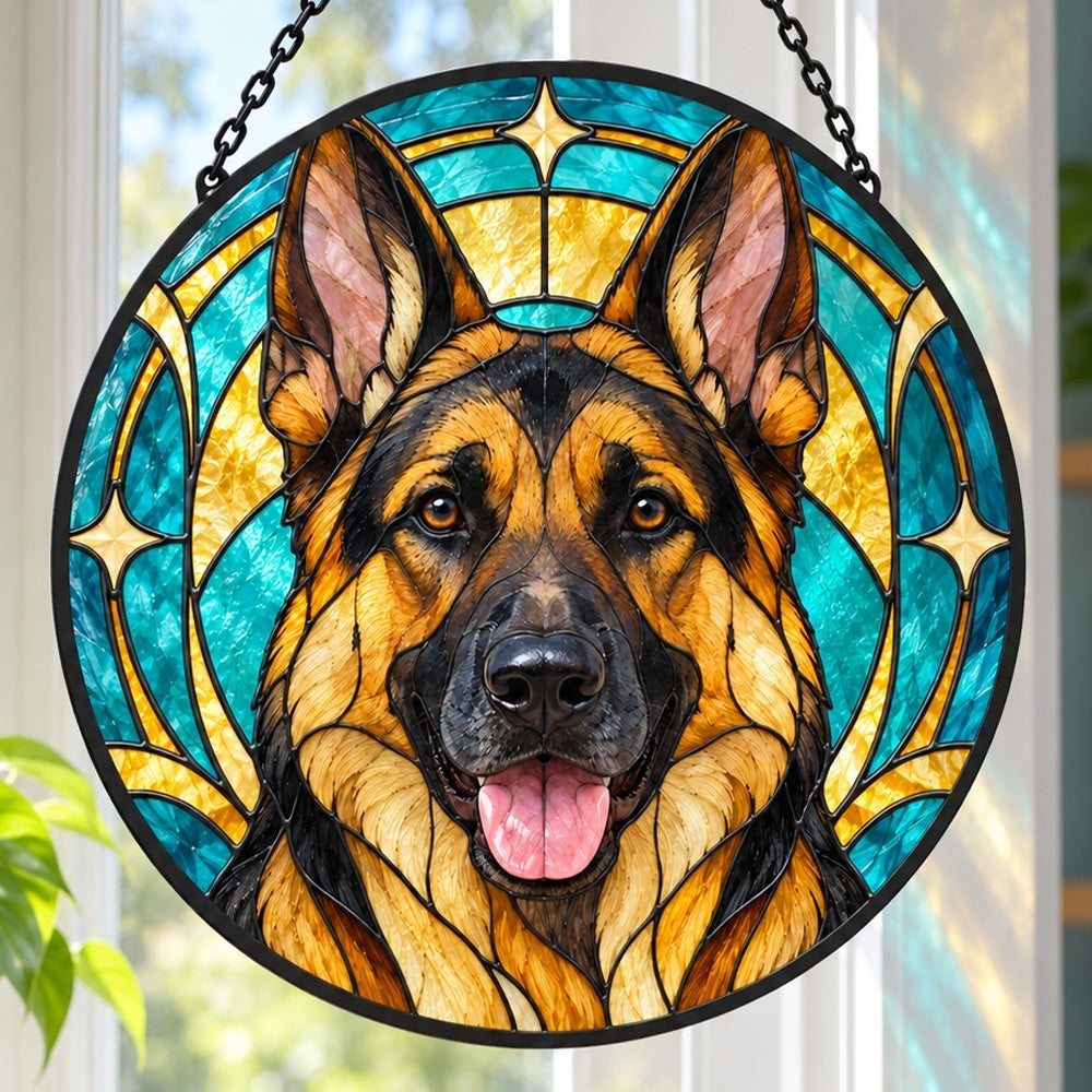 Stained Glass Suncatcher – German Shepherd