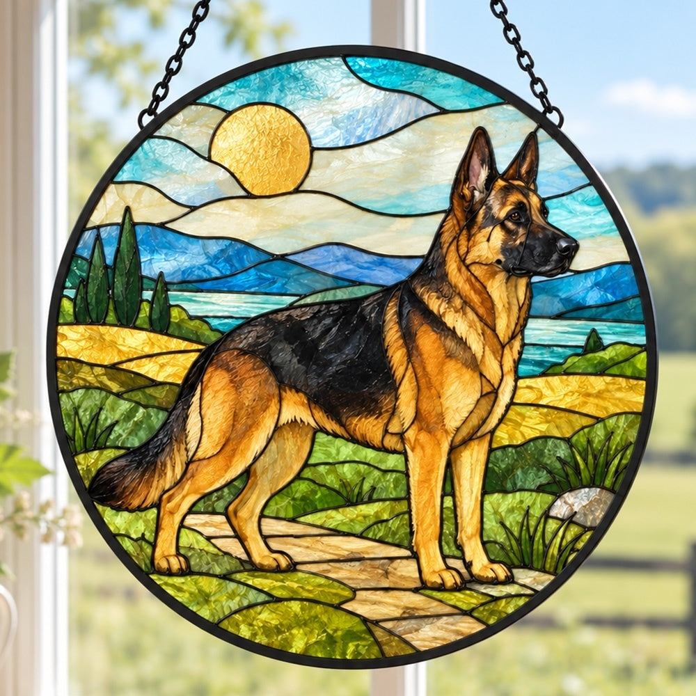 Stained Glass Suncatcher – German Shepherd